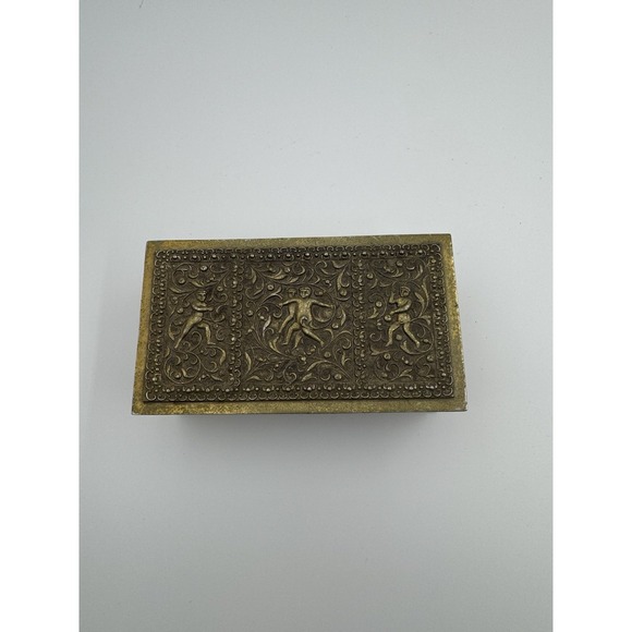 Vintage Brass Jewelry Music Box Music Does Work - Picture 3 of 8